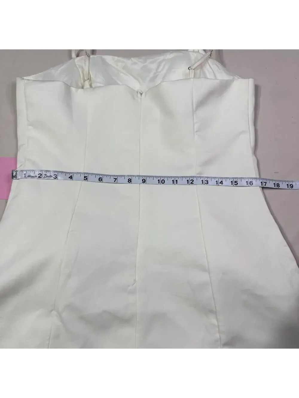 Women's White Floral Applique Mini Dress Size Large